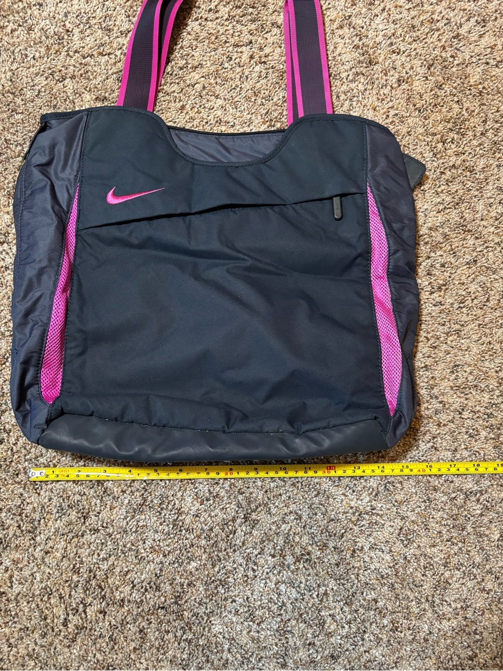 E158 Nike Radiate Women's Navy and Pink Tote Bag - Picture 2 of 7